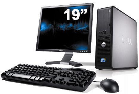 Paket cpu second DELL OPTIPLEX 380 Slim SFF branded bekas dengan LCD 19" dan keyboard mouse Dell